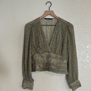 Zara Long Sleeve V-Neck Top